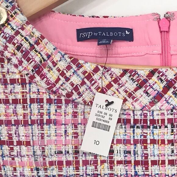 RSVP by Talbots Multicolored Ribbon Tweed Sleeveless Sheath Dress NEW - Picture 14 of 14